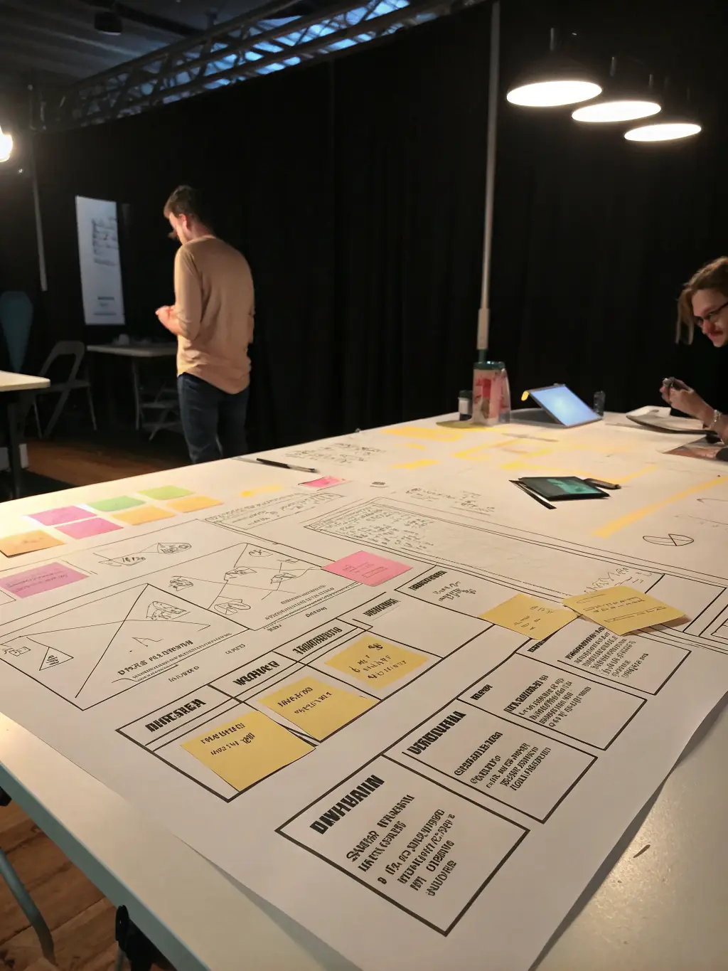 A website wireframe illustrating the planning and structure behind Studio Thrive's web design process, emphasizing strategic layout and functionality.